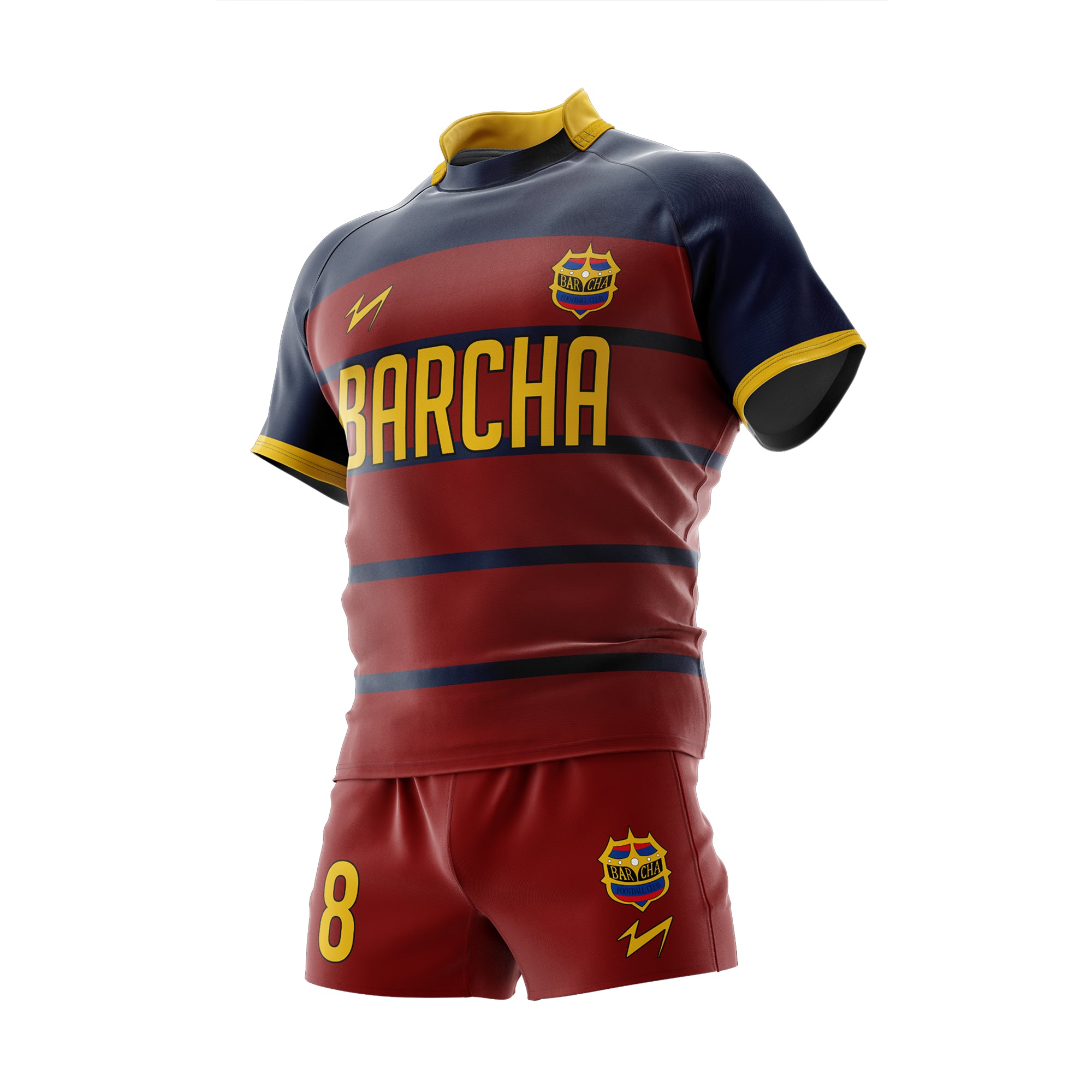 FC Barcha Blue Lock jersey inspired by Bachira Meguru, Otoya Eita and Lavinho – anime soccer uniform for fans.