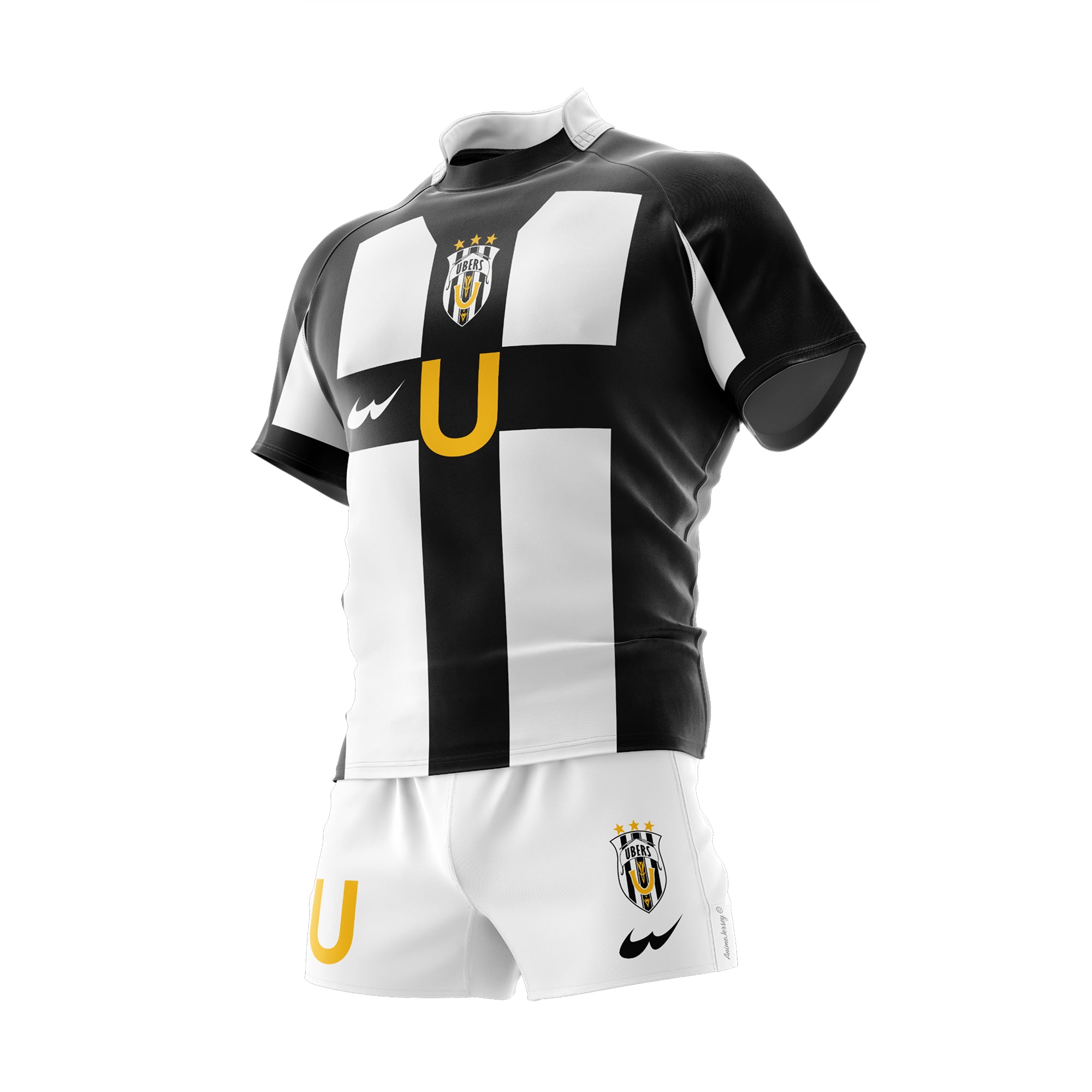 Blue Lock Ubers Barou Shoei and Don Lorenzo soccer jersey anime football kit cross angle view